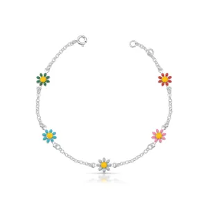 Pulseira 5 Flores Multicolor